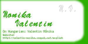 monika valentin business card